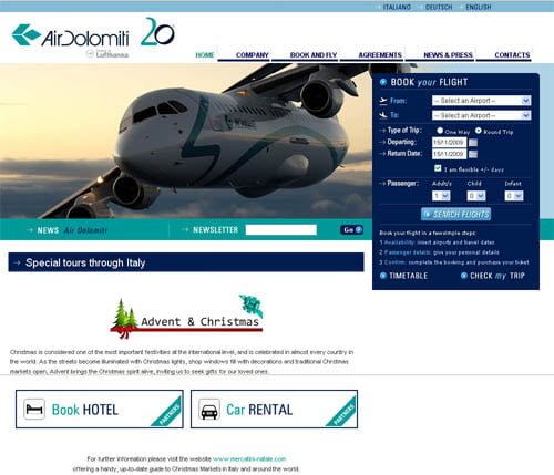 air_dolomiti parlano dei Mercatini di Natale