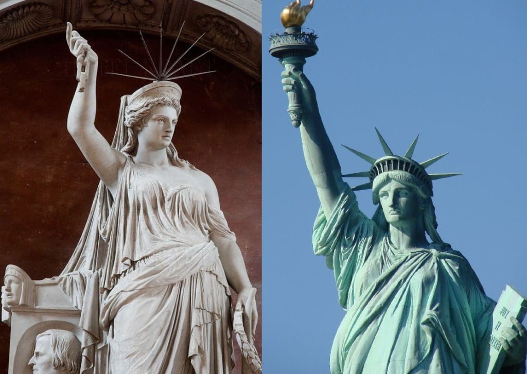 la statua della libertà e la statua libertà della poesia