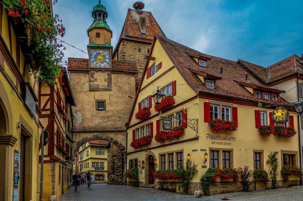 La famosa città di Rothenburg in Baviera