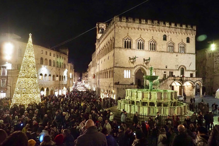 Inaugurazione del mercatino di Natale di Perugia
