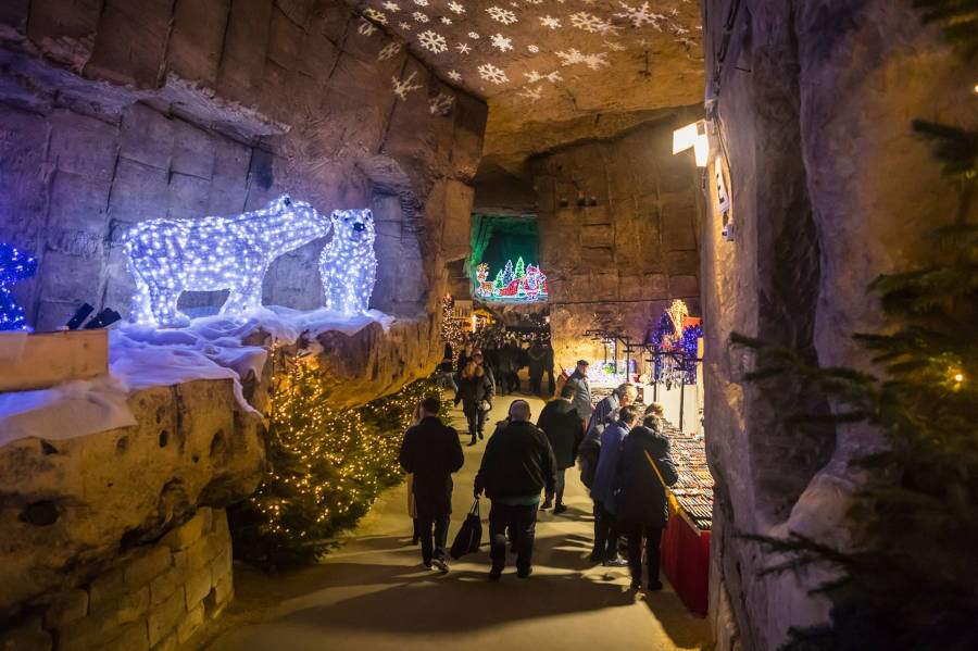 La Gemeentegrot durante i mercatini di Natale nelle grotte di Valkenburg