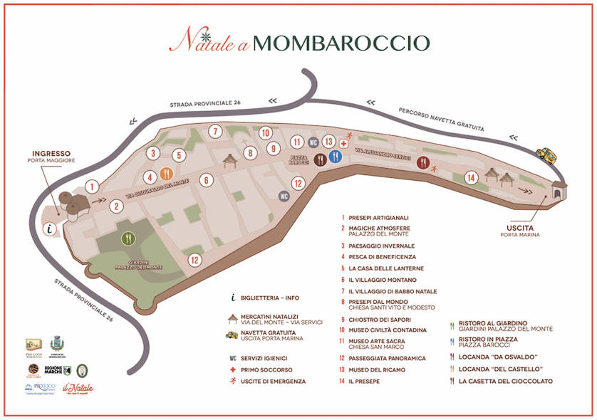 Mappa dei mercatini di Natale di Mombaroccio