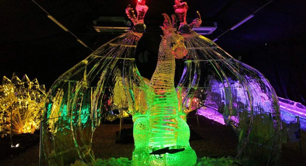 sculture di ghiaccio a Lubiana